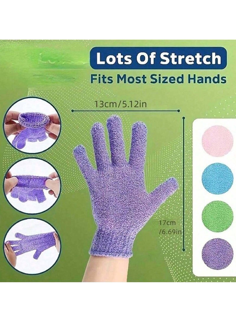 Yalla Pick 4Pcs Exfoliating Gloves, Premium Scrub Wash Mitt for Shower, Spa, Massage and Body Scrubs, Spa Exfoliation Accessories for Men and Women (Multicolour) - Image 2