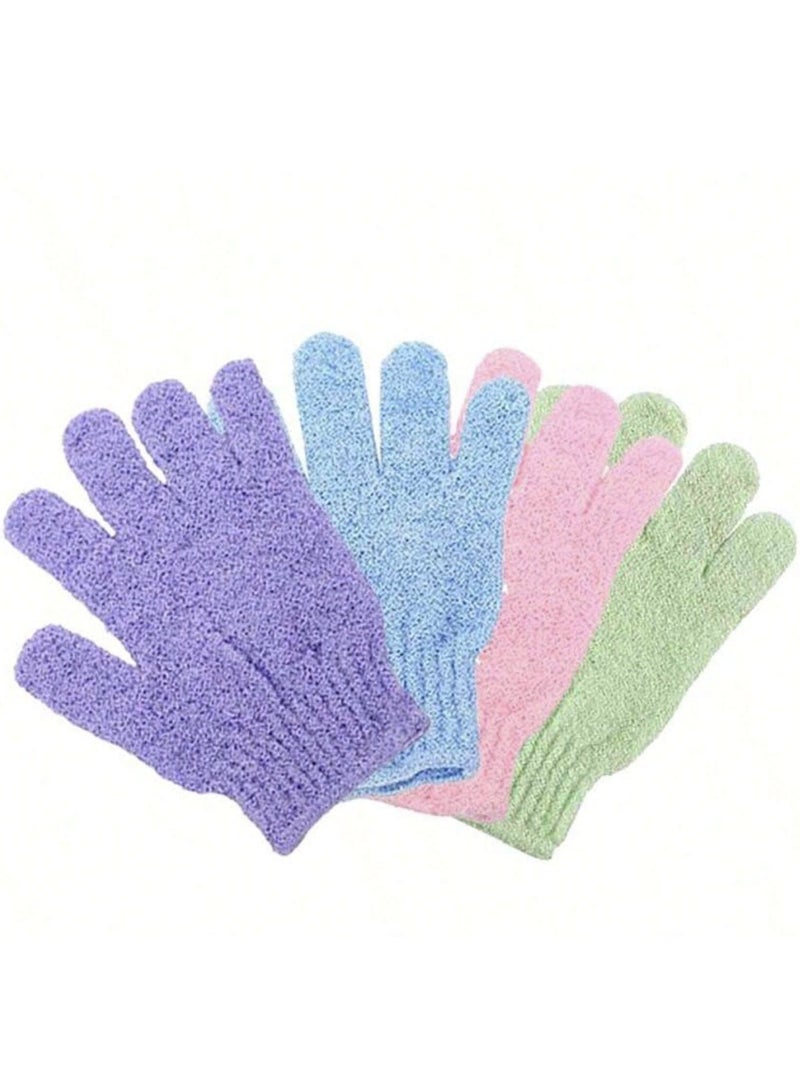 Yalla Pick 4Pcs Exfoliating Gloves, Premium Scrub Wash Mitt for Shower, Spa, Massage and Body Scrubs, Spa Exfoliation Accessories for Men and Women (Multicolour) - Image 1