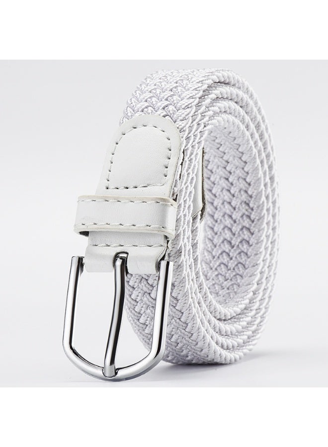 xozgdovg Unisex Elastic Korean Fashion Woven Belt White 