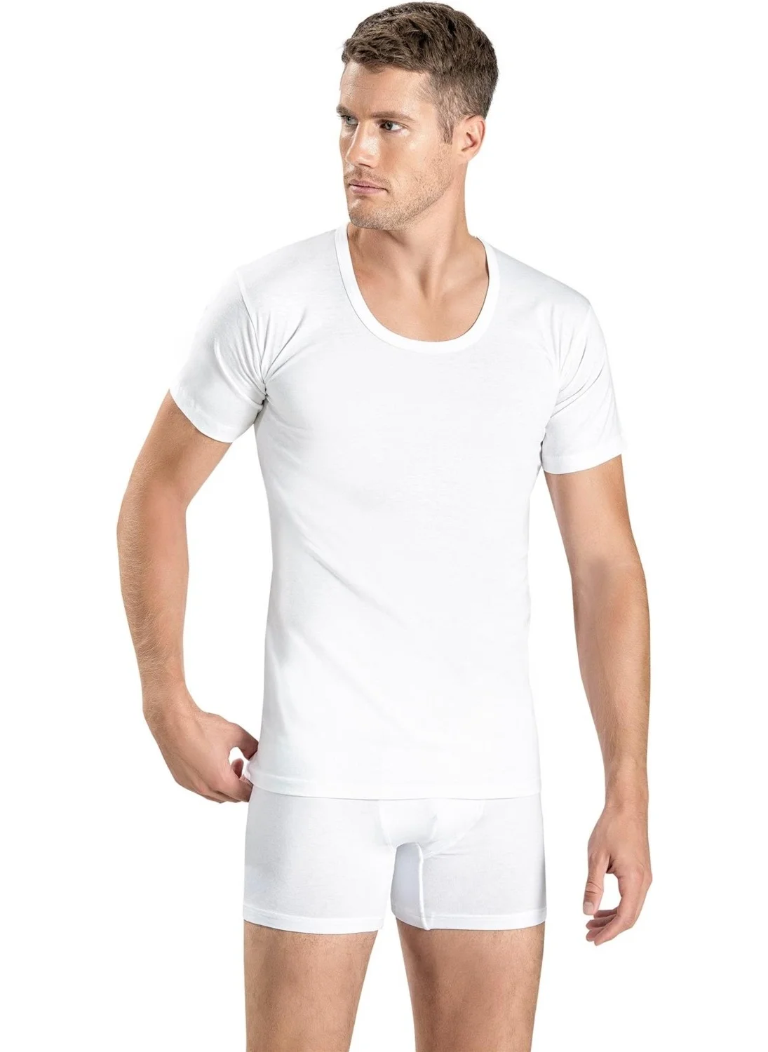 Jiber Men's Cotton Crew Neck Undershirt 103 - 3 Pieces