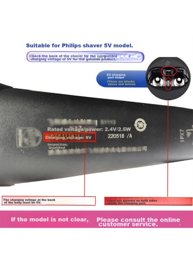 WITGOER Compatible Charging Cable For Philips Shavers, Hair Clippers, And Razor, Suitable For S1112s1213pq888x5005, 5v Charging Cable - Five-year Replacement Only - Image 2