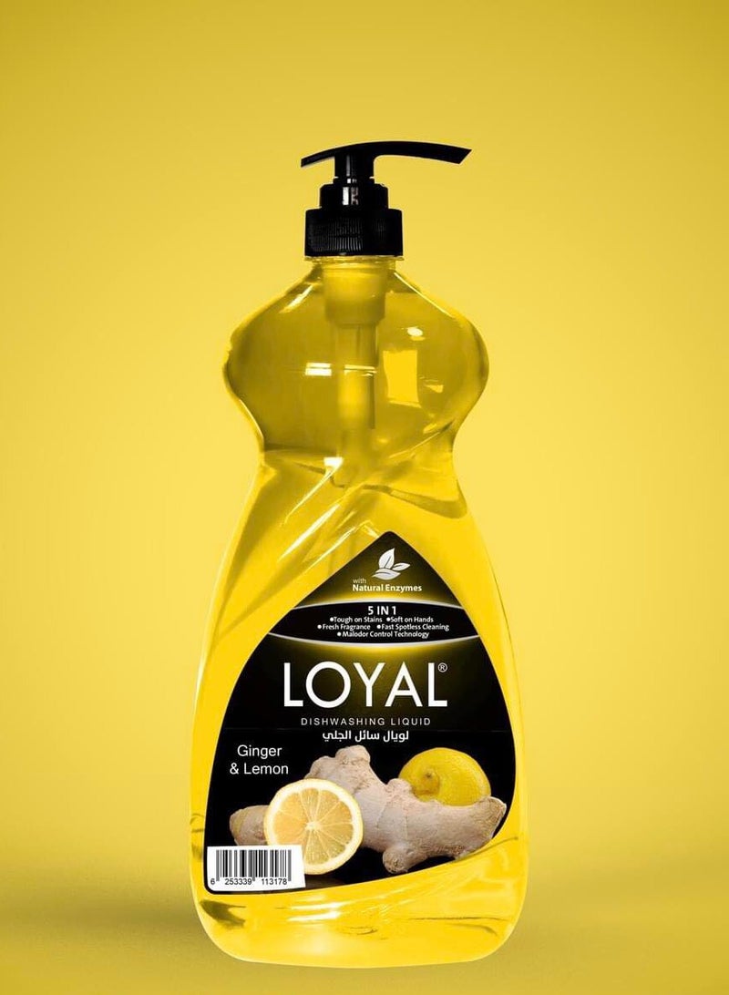 لويال سائل غسيل الأطباق 5 في 1 برائحة الزنجبيل والليمون 1.5 لتر - Image 2