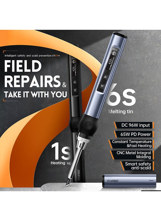 FNIRSI Intelligent Electric Soldering Iron Portable Soldering Station 0.87inch OLED Display Aluminum Alloy Housing  - Image 4