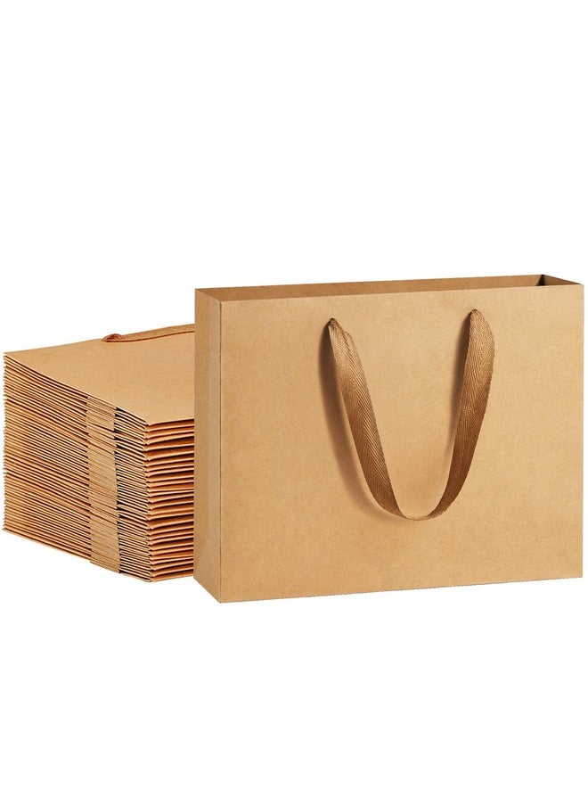 BagDream - Gift Paper Bags 10.6X3.1X8.3 Gift Bags 50Pcs Heavy Duty Kraft Brown Paper Bags With Handles Soft Cloth Party Favor Bags Shopping Bags Retail Merchandise Bags Wedding Party Gift Bags - Image 1