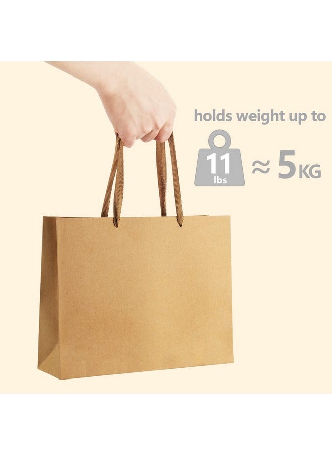 BagDream - Gift Paper Bags 10.6X3.1X8.3 Gift Bags 50Pcs Heavy Duty Kraft Brown Paper Bags With Handles Soft Cloth Party Favor Bags Shopping Bags Retail Merchandise Bags Wedding Party Gift Bags - Image 1