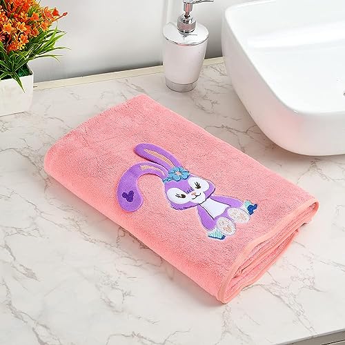 MAXOSHINE Microfiber Kids Bath Towels Quick Dry Super Absorbent Super Soft Bath Towel for Babies Toddler-Baby Towel for Boys and Girls (Pink, Pack of 1) - Image 1
