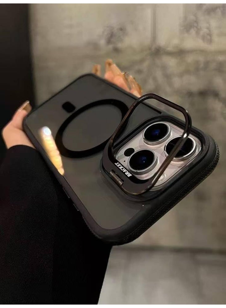 Magnetic Case for iPhone16 Pro with Lens Stand, Compatible with Wireless Charging Cover, Anti-Fingerprint TPU Bumper Slim Shockproof Protective Phone Case for iPhone 16 Pro - Image 2