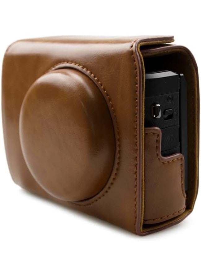 Rieibi Rieibi G7X II G7X III Case  Vintage Leather Camera Case for Canon PowerShot G7 X Mark IIG7 X Mark III  Protective Case with Strap Brown  - Image 1