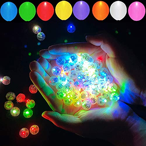Aogist 100pcs 10 Colors Balloon Lights LED Assorted Colors Flash Lights Mini Ball Light Round LED Ball Lamp for Paper Lantern Balloon Birthday Party Wedding Halloween Christmas Decoration - Image 1