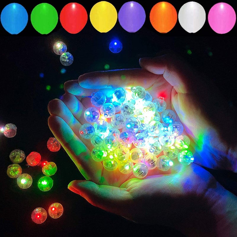 Aogist 100pcs 10 Colors Balloon Lights LED Assorted Colors Flash Lights Mini Ball Light Round LED Ball Lamp for Paper Lantern Balloon Birthday Party Wedding Halloween Christmas Decoration - Image 2