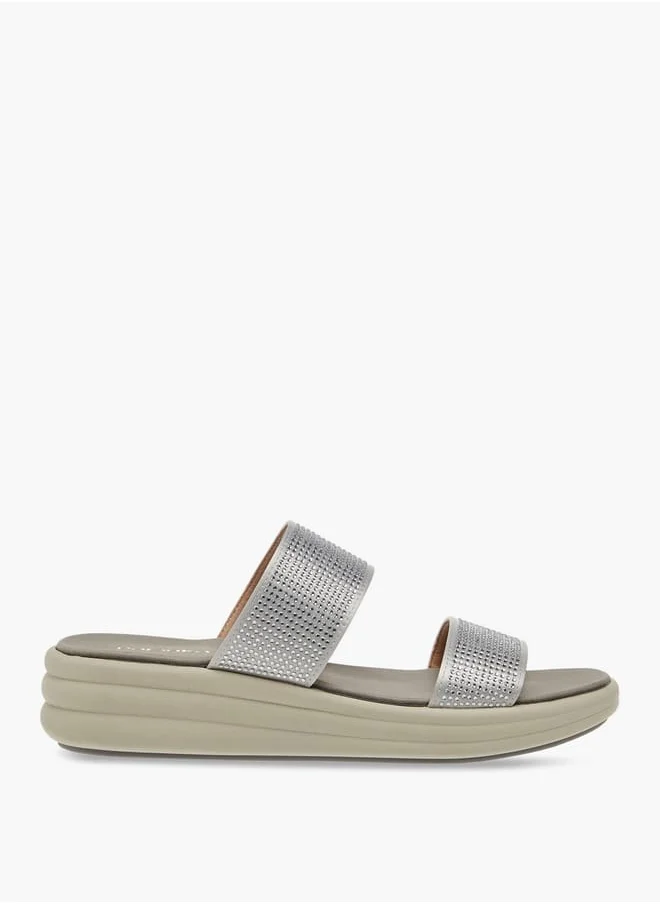بابريكا Women's Embellished Slip-On Flatform Sandals