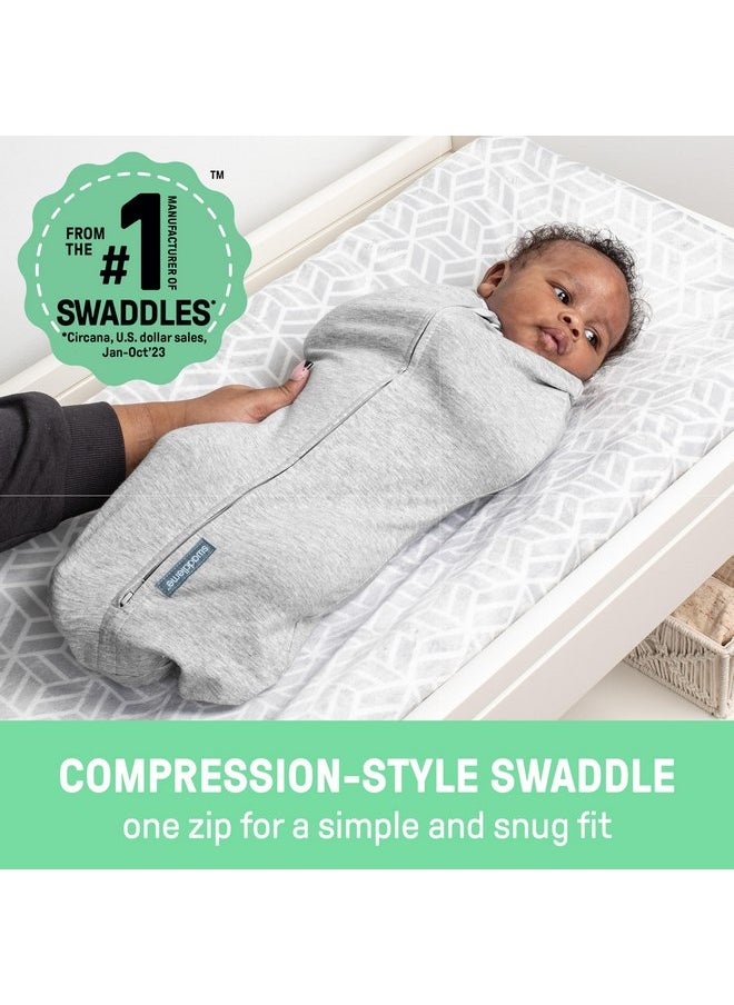 SwaddleMe - SwaddleMe by Ingenuity Compression Swaddle Pod, Two-Way Zipper for Easy Changes, Improves Sleep & Calms Startle Reflex, 0-2 Months, 2-Pack - Little Bees - Image 1