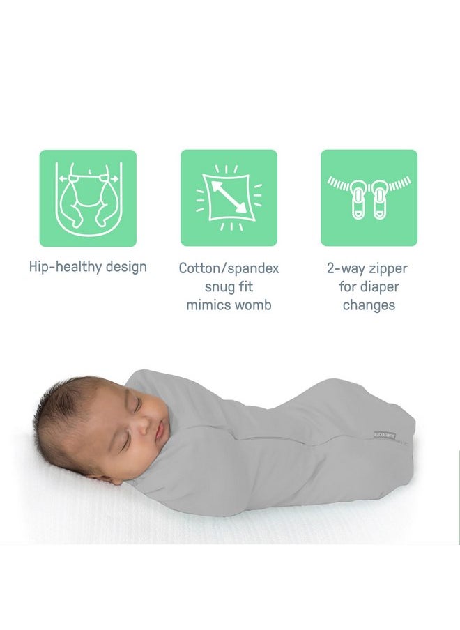 SwaddleMe - SwaddleMe by Ingenuity Compression Swaddle Pod, Two-Way Zipper for Easy Changes, Improves Sleep & Calms Startle Reflex, 0-2 Months, 2-Pack - Little Bees - Image 1
