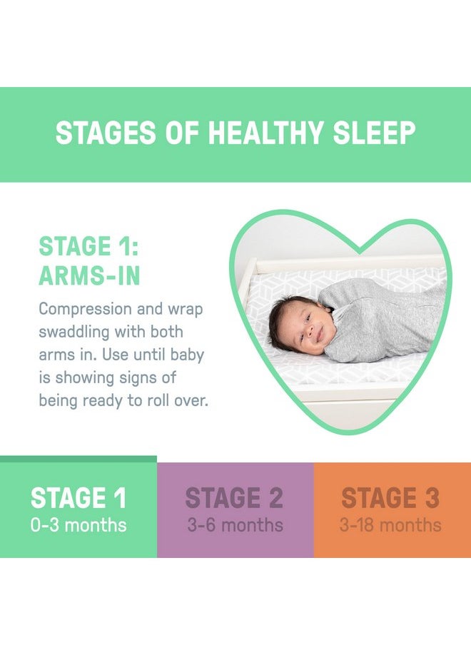SwaddleMe - SwaddleMe by Ingenuity Compression Swaddle Pod, Two-Way Zipper for Easy Changes, Improves Sleep & Calms Startle Reflex, 0-2 Months, 2-Pack - Little Bees - Image 1