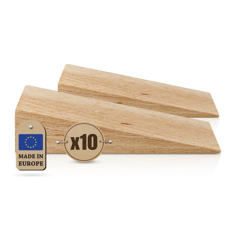 Tolux Wooden Wedges Hardwood Wedge Beech Wood Wedge Wooden Doorstop Handy Tool in Carpentry Construction and Various DIY Projects Size 125x45x30 mm 492x177x118 in Pack of 10 pcs - Image 2