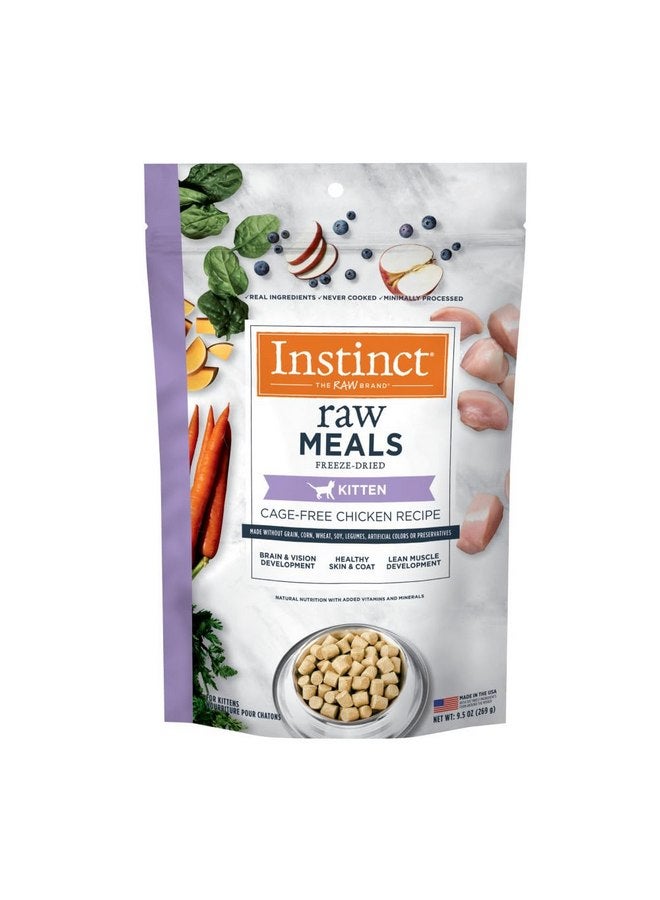 Instinct Freeze Dried Raw Meals for Kittens Chicken Recipe Cat Food, 9.5 oz. Bag - Image 1