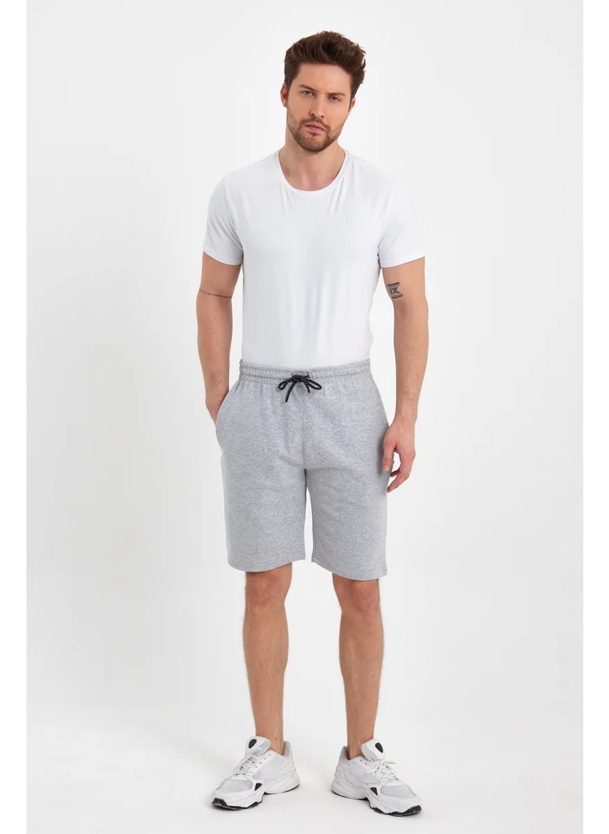 mmetalic Regular Fit Side Pocket Relaxed Cut Gray Men's Shorts