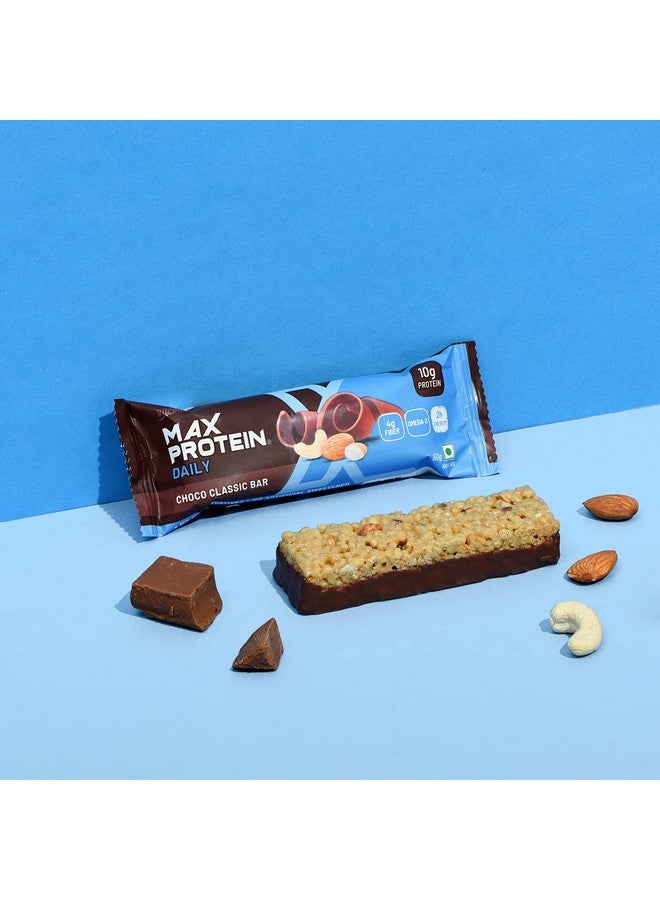 RiteBite Max Protein Daily Choco Classic 10g Protein Bars [Pack of 6] Protein Blend, Fiber, Vitamins & Minerals, No Preservatives, 100% Veg, For Energy, Fitness & Immunity - 300g - Image 3