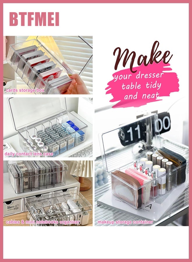 BTFMEI Lash Extension Organizer Box with Lid, 6 Grid Acrylic Lash Supplies Storage Container, Dustproof Eyelash Extension Organizer for Lash Tech, Nail Tools & Salon Trolley Makeup Storage - Image 5