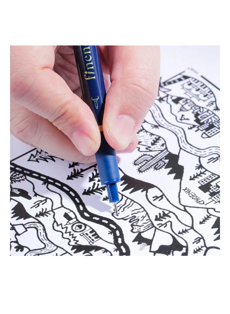 Deli 7-Piece Finelolo Pigment Liner Black Ink Assorted Tip Sizes - Image 5