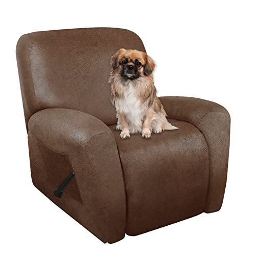 ANARACHON ANARACHON Recliner Chair Covers Leather Like 4 Pieces Lazy Boy Recliner Cover Furniture Protector  Washable Soft Sofa Slipcover for Pets Kids Brown