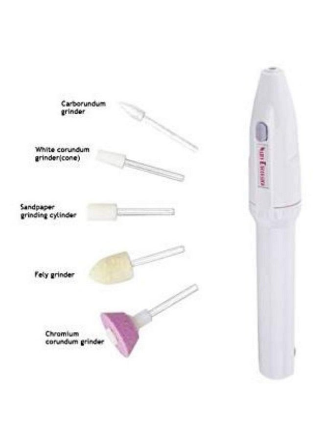 Mobhada - 5 In 1 Nail Trimming Salon Shaper Manicure Pedicure Kit White - Image 1