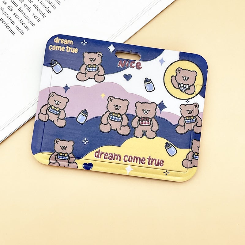 Student Cute Cartoon Push-Pull Card Cover Bus Card Meal Card Access Card Game Card Protective Cover - Image 1