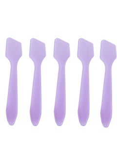SYBL 100pcs Plastic Spatulas Cosmetic Scoop Stick Spatula Applicator Tool for Mixing and DIY Mask Facial Cream Makeup Skin Care Products 3.2" Reusable (Purple) 