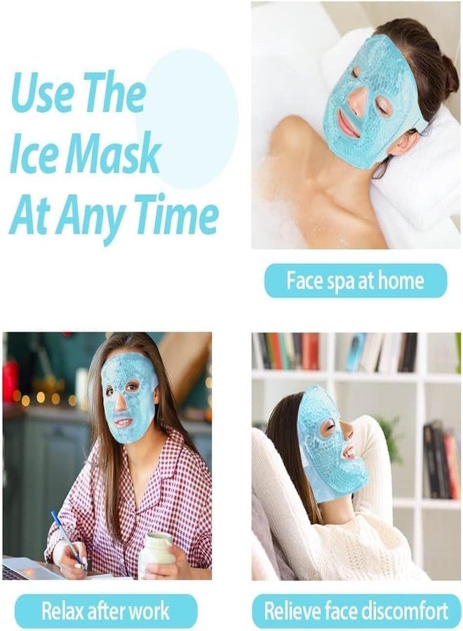 Buyntry PVC Cool Gel Full Face Mask - Summer Ice Cooling Sleeping Mask & Eye Patches - Remove Dark Circles & Fatigue - Green - Image 5