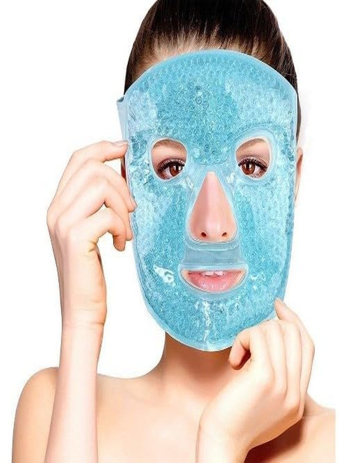 Buyntry PVC Cool Gel Full Face Mask - Summer Ice Cooling Sleeping Mask & Eye Patches - Remove Dark Circles & Fatigue - Green - Image 2