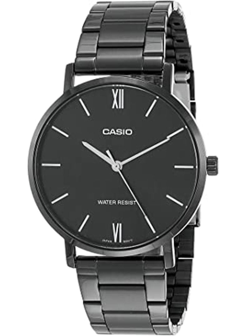 كاسيو Analog Stainless Steel Wrist Watch MTP-VT01B-1BUDF - Black - Image 1