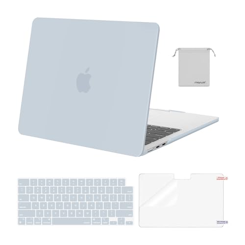 MOSISO Compatible with MacBook Air 13 inch Case 2025 2024 2023 2022 M4 A3240 M3 A3113 M2 A2681, Plastic Hard Shell&Keyboard Cover&Screen Film&Pouch for MacBook Air 13.6 inch Case, Baby Blue - Image 1