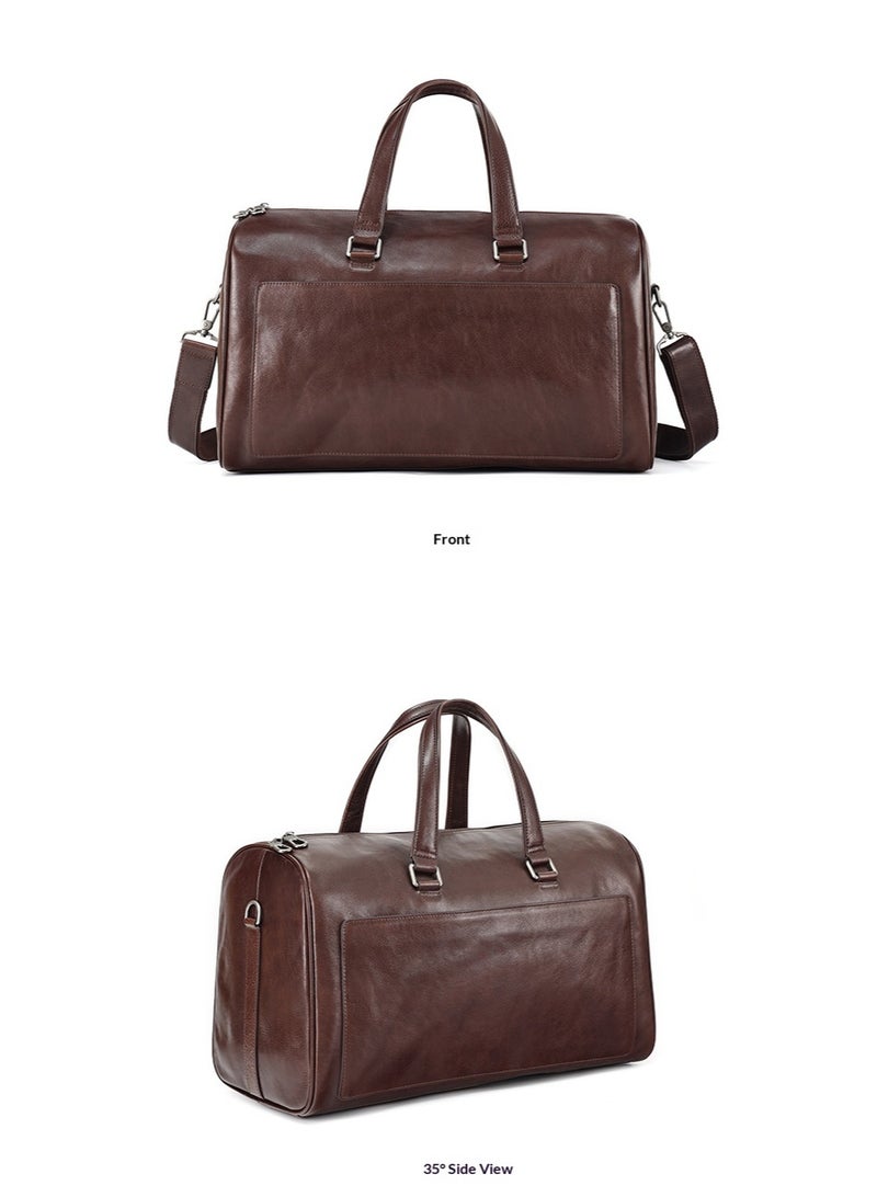 JOYIR Men's Genuine Leather Travel Duffel Bag - Top-Grain Cowhide Business Trip Luggage, 15.6" Laptop Compatible - Image 2