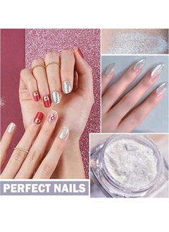 Maxfine 4 Same Boxes Nail Glitter Mirror Powder Pearl Powder, Ice Transparent Aurora Nail Powder, Neon Rainbow Holographic Chameleon Powder Chrome Iridescent Pigment Pearlescent High Gloss Nail Art Glitters  - Image 5