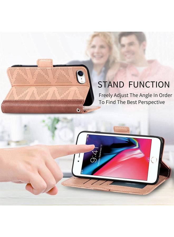 اس-توب جراب هاتف iPhone SE 2022 / SE 2020 / 8 / 7 جراب هاتف شبكي من الجلد القابل للطي - Image 5