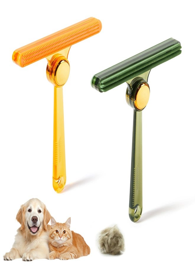 Potaroma Pet Hair Remover Set of 2, Dog Cat Hair Remover, Fur Removal Tool, Portable Carpet Scraper Brush for Carpets, Car Mat Couch, Pet Bed, Furniture Rug - Image 1