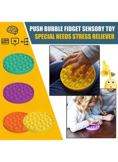 P-Plus International P-Plus International Push Pop Bubble Fidget Toy - Multifunctional Bubble Popping Sensory Toy Silicone Anti Anxiety Tools 1 PCS Autism Special Needs Pop Game for Kids Adults (Yellow Circle)  - Image 4