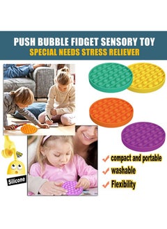 P-Plus International P-Plus International Push Pop Bubble Fidget Toy - Multifunctional Bubble Popping Sensory Toy Silicone Anti Anxiety Tools 1 PCS Autism Special Needs Pop Game for Kids Adults (Yellow Circle)  - Image 5