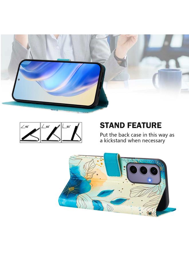 اس-توب جراب لهاتف Samsung Galaxy S24 5G، جراب جلدي بنمط رسم ملون فني - Image 3