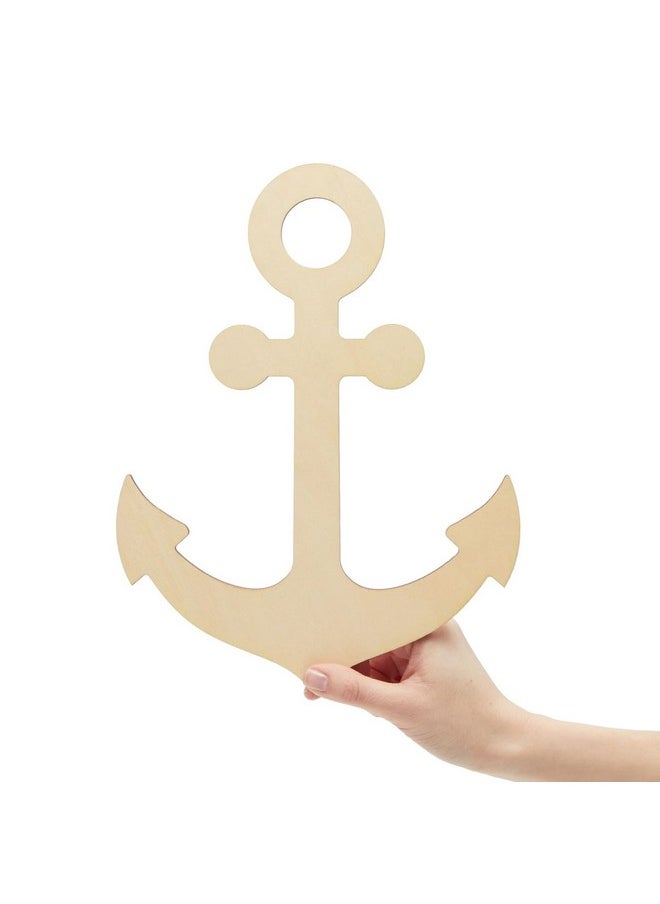 Genie Crafts - 12 Pack Unfinished Wooden Anchors For Crafts Nautical Wood Cutouts For Diy Projects Nautical Decor (11.6 X 8.8 In) - Image 1