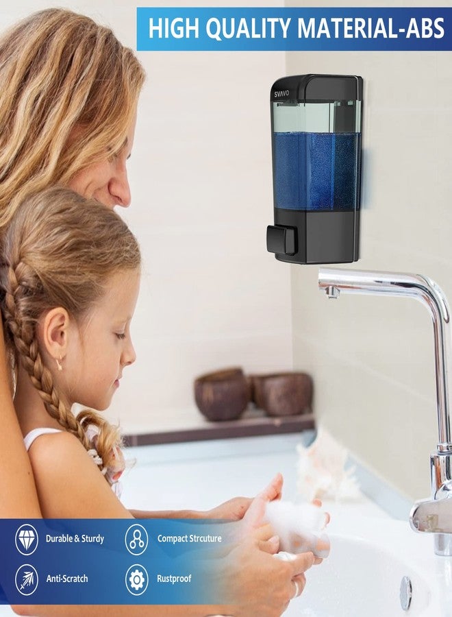 SVAVO Wall Mounted Soap Dispenser Kitchen Bathroom Manual Soap Dispenser Refillable Hand soap Dispenser for Liquid Contianers Shampoo Gel Chamber for Household Commerical 23.7oz (700ml) ABS - Image 4