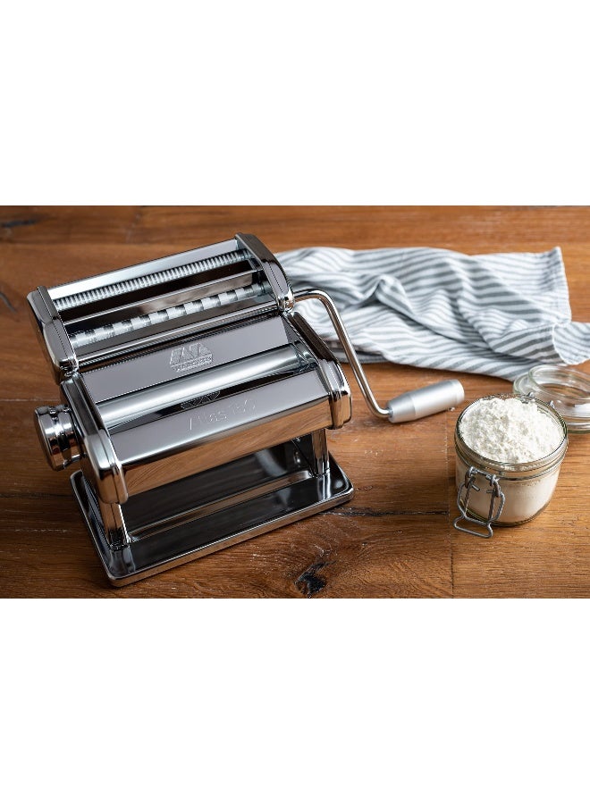 Marcato Made in Italy Atlas 150 Design Manual Pasta Maker Machine, Chrome Steel. Makes Lasagna, Fettuccine & Tagliolini - Image 2
