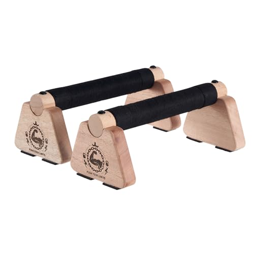 SANOSY Push Up Stand, 2 PCS Wood Parallettes Bars, 9" Wooden Calisthenics Equipment, Handstand Blocks and Pushup Handles for Handle Stands Grip Strength Training, Planks Calisthenics - Image 1