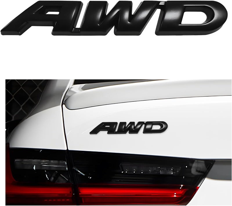 Wevdn AWD Emblem Sticker, 3D Metal Letter Badge Decal for Car Tailgate Side, Non-Fading AWD Emblem Sticker Fit Vehicle Tailgate Side Fenders, Universal Car Accessories (Black) Elegant multi-option build - Image 1