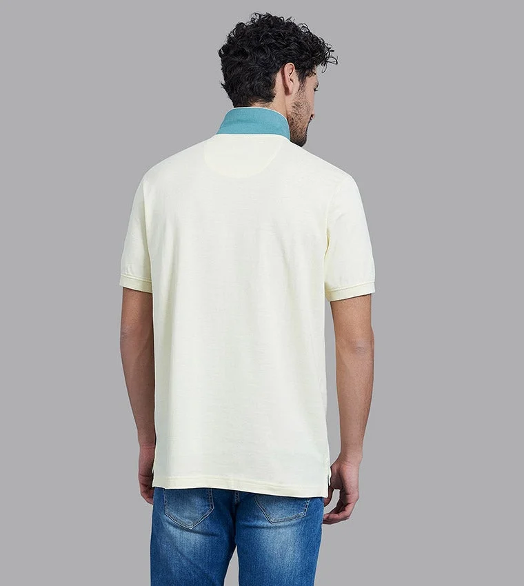 BEVERLY HILLS POLO CLUB  Beverly Hills Polo Club Yellow Cotton Regular Fit Polo T-Shirt for Men | Best Price UAE