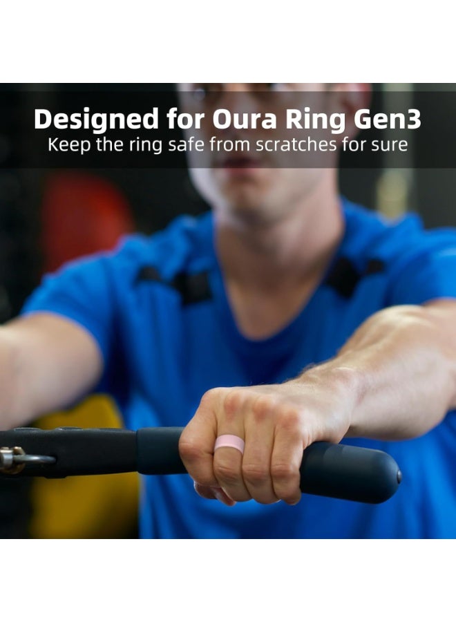 غطاء حلقة حزمة 8 متوافق مع حلقة Oura Gen 4 / حلقة Oura Gen 3 / حلقة Samsung Galaxy ، حماية حلقة السيليكون المرنة المضادة للخدش للرجال والنساء - Image 3
