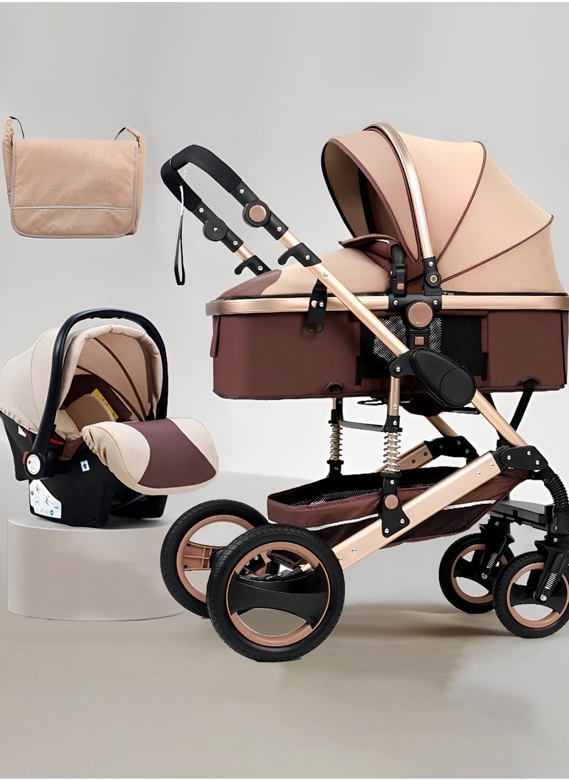 Bukela - Reversible 3-in-1 High View Baby Stroller Bassinet with Mosquito Net & Foot Cover | Adjustable Newborn to Toddler Pram for Saudi Arabia | Durable & Comfortable Design - Image 1