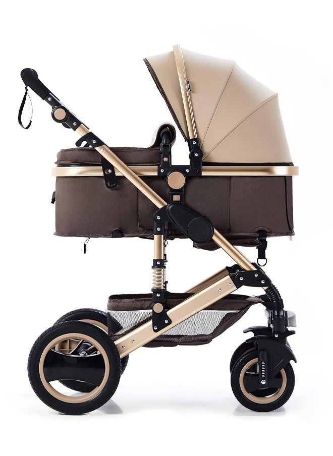 Bukela - Reversible 3-in-1 High View Baby Stroller Bassinet with Mosquito Net & Foot Cover | Adjustable Newborn to Toddler Pram for Saudi Arabia | Durable & Comfortable Design - Image 1