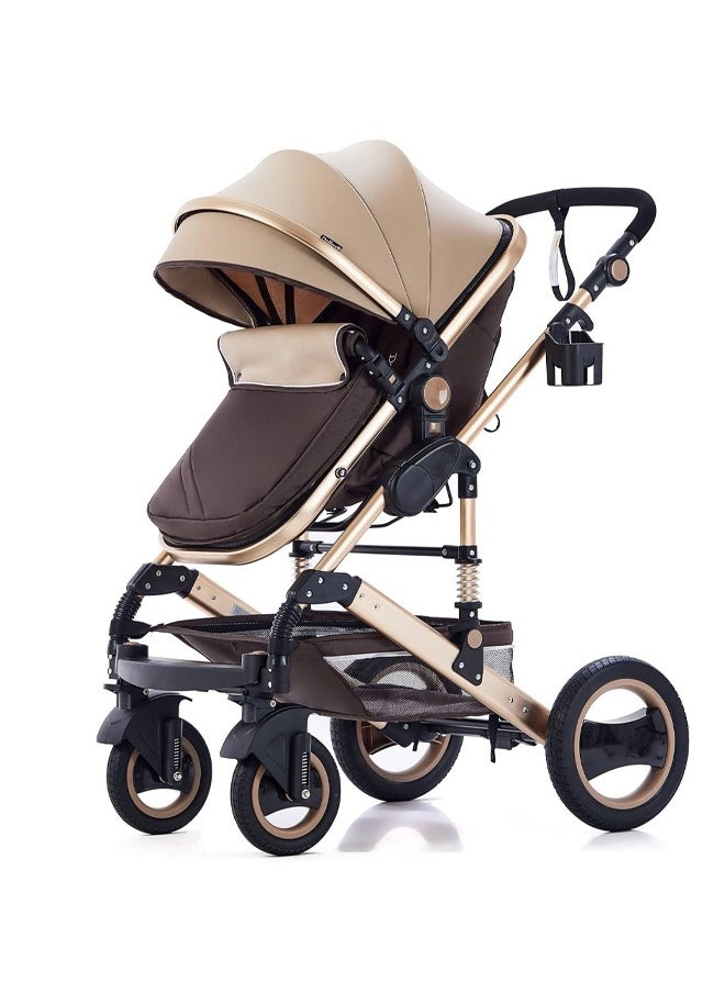 Bukela - Reversible 3-in-1 High View Baby Stroller Bassinet with Mosquito Net & Foot Cover | Adjustable Newborn to Toddler Pram for Saudi Arabia | Durable & Comfortable Design - Image 1