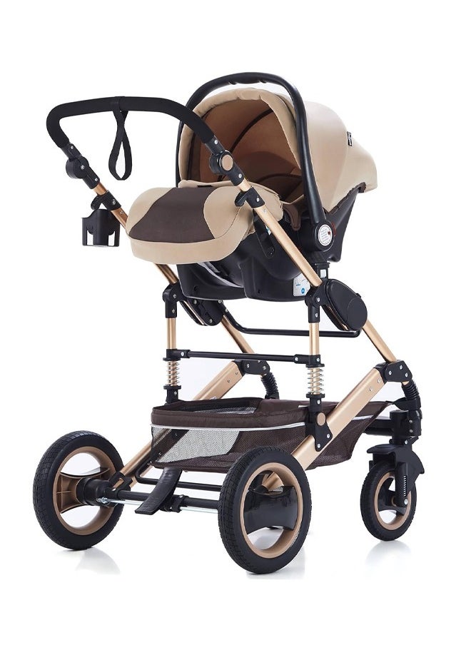 Bukela - Reversible 3-in-1 High View Baby Stroller Bassinet with Mosquito Net & Foot Cover | Adjustable Newborn to Toddler Pram for Saudi Arabia | Durable & Comfortable Design - Image 1
